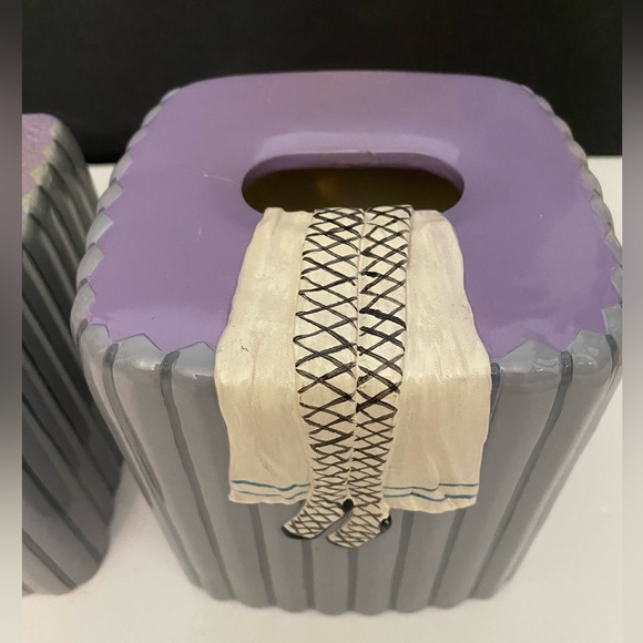 Annie Lee Glazed Resin "Primpin" Rectangle & Square Set of 2 Tissue Boxes Cover - Picture 11 of 16